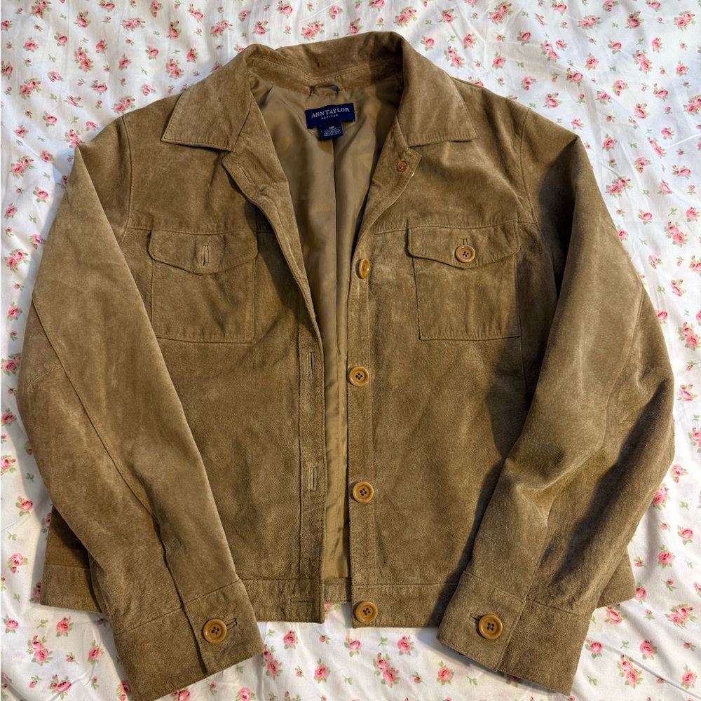 Ann Taylor Light Brown Suede Jacket